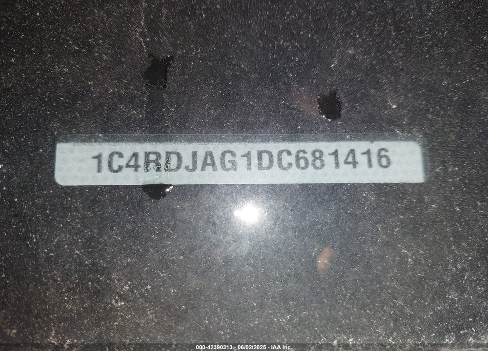 2013 DODGE DURANGO VIN: 1C4RDJAG1DC681416
