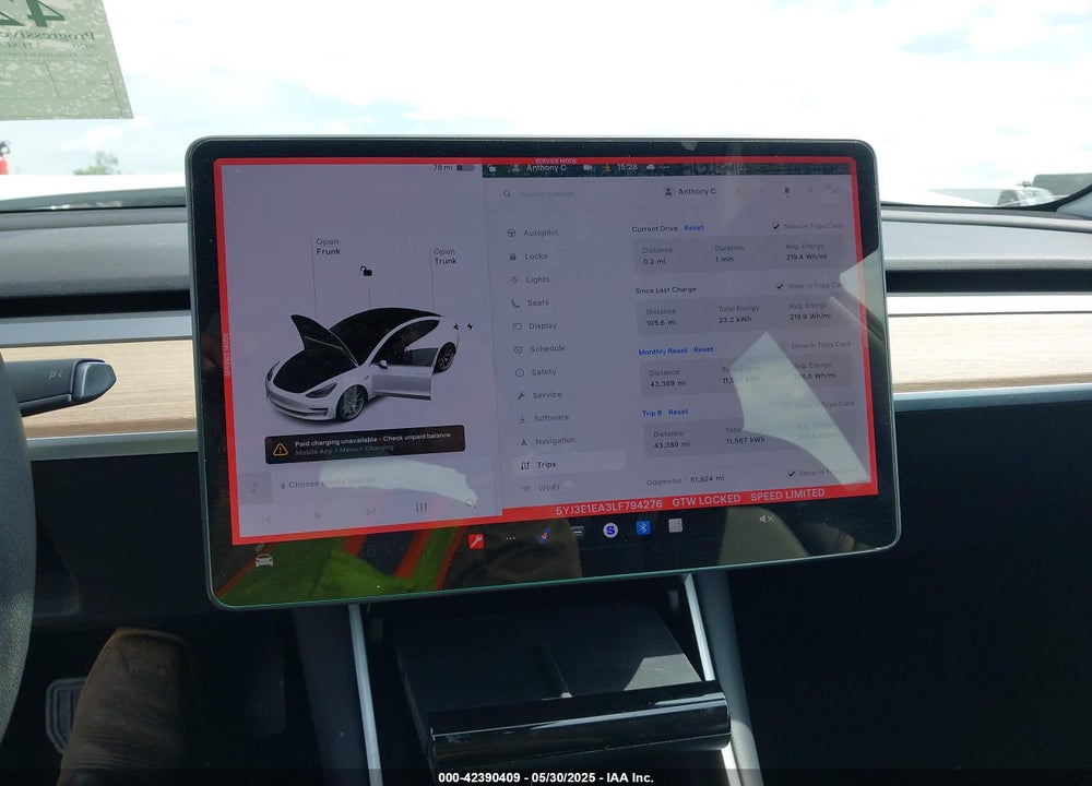 2020 TESLA MODEL 3 VIN: 5YJ3E1EA3LF794276