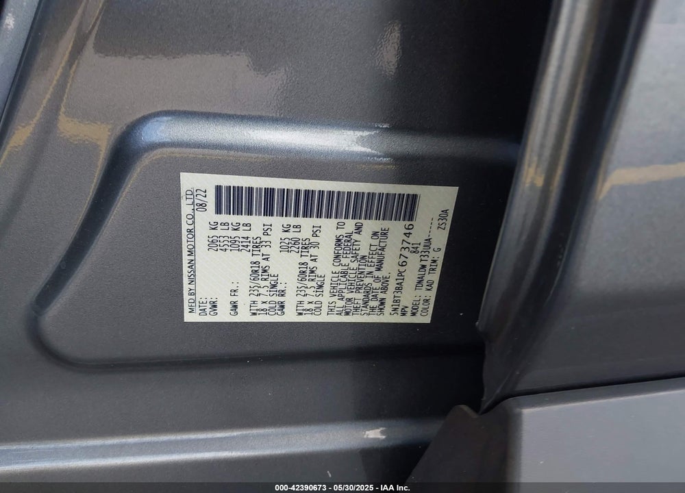 2023 NISSAN ROGUE VIN: 5N1BT3BA1PC673746