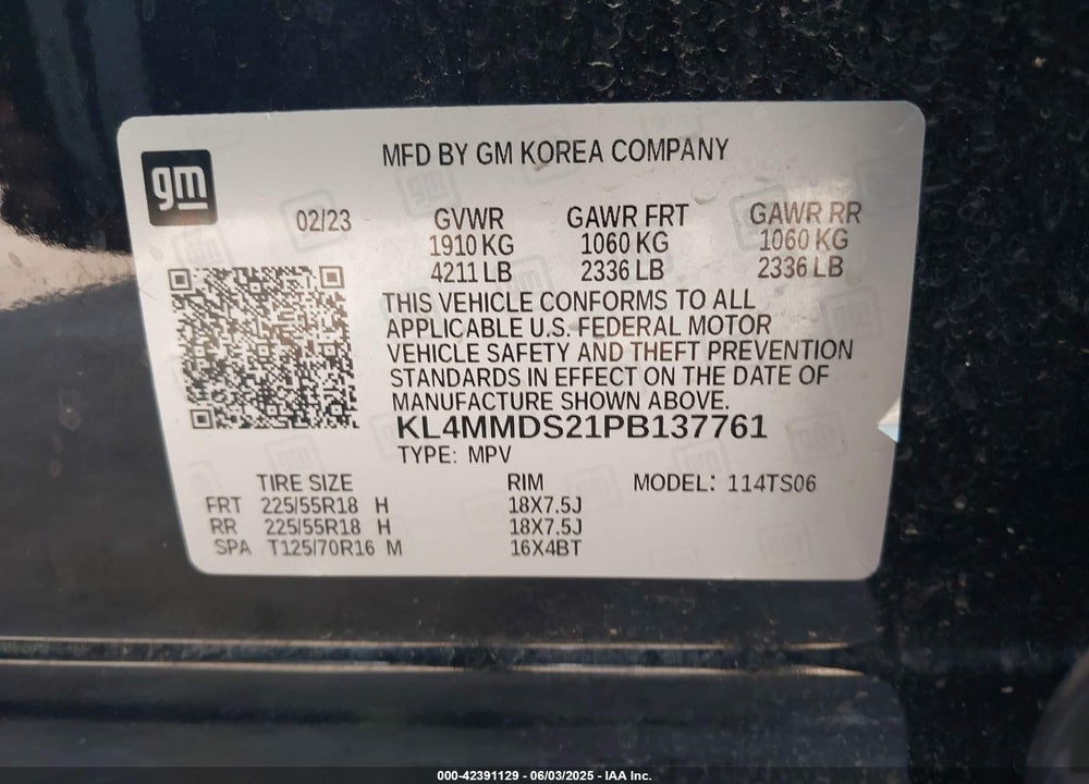 2023 BUICK ENCORE GX VIN: KL4MMDS21PB137761