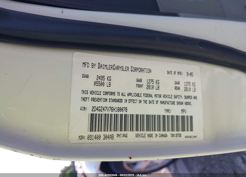 2006 DODGE MAGNUM VIN: 2D4GZ47V76H180078