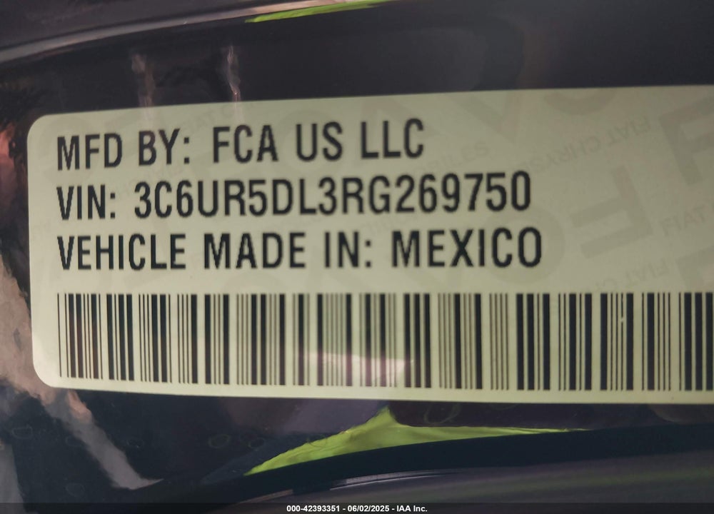 2024 RAM 2500 VIN: 3C6UR5DL3RG269750