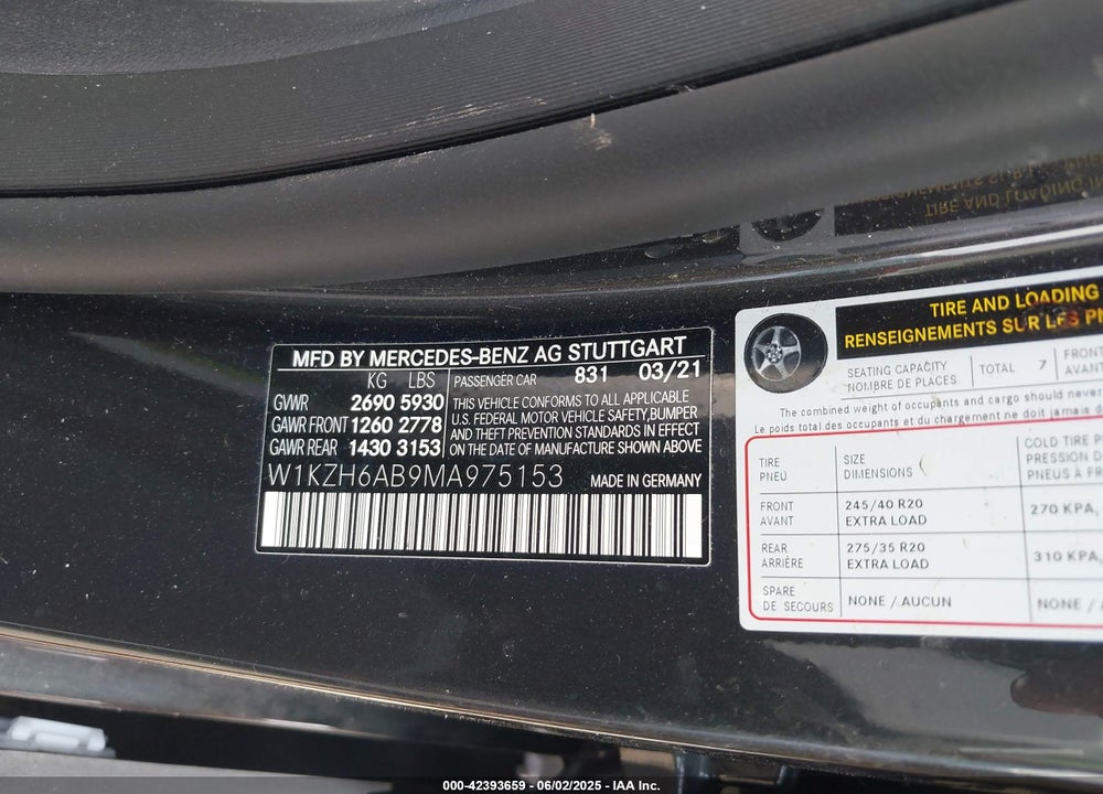 2021 MERCEDES-BENZ E 450 4MATIC ALL-TERRAIN VIN: W1KZH6AB9MA975153
