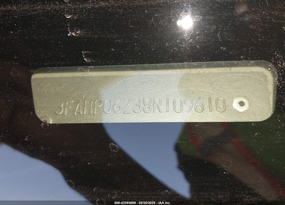 2008 FORD FUSION S VIN: 3FAHP06Z38R109610