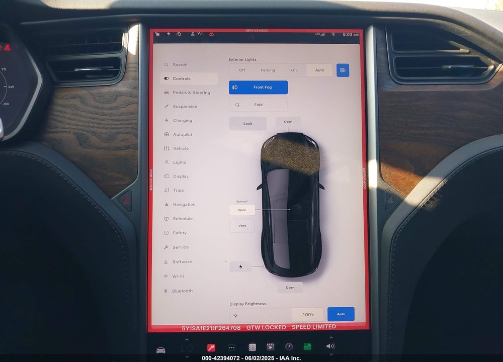 2018 TESLA MODEL S VIN: 5YJSA1E21JF264708