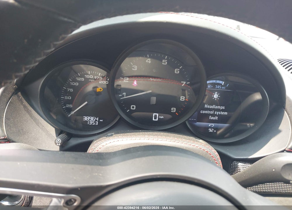 2020 PORSCHE 718 SPYDER VIN: WP0CC2A80LS240291