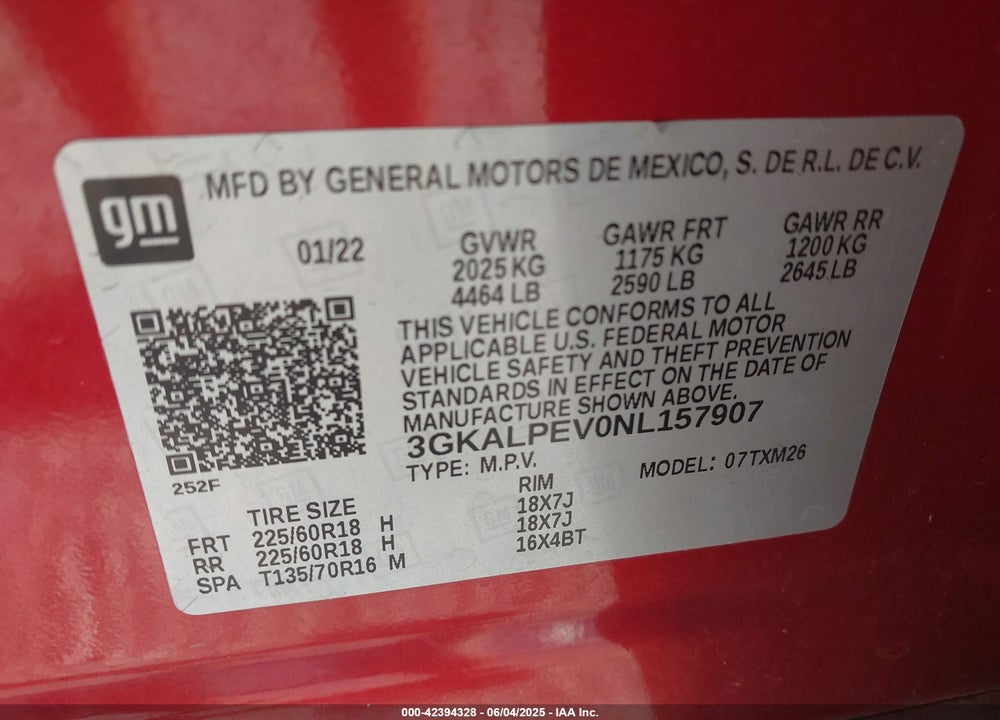 2022 GMC TERRAIN FWD SLT VIN: 3GKALPEV0NL157907