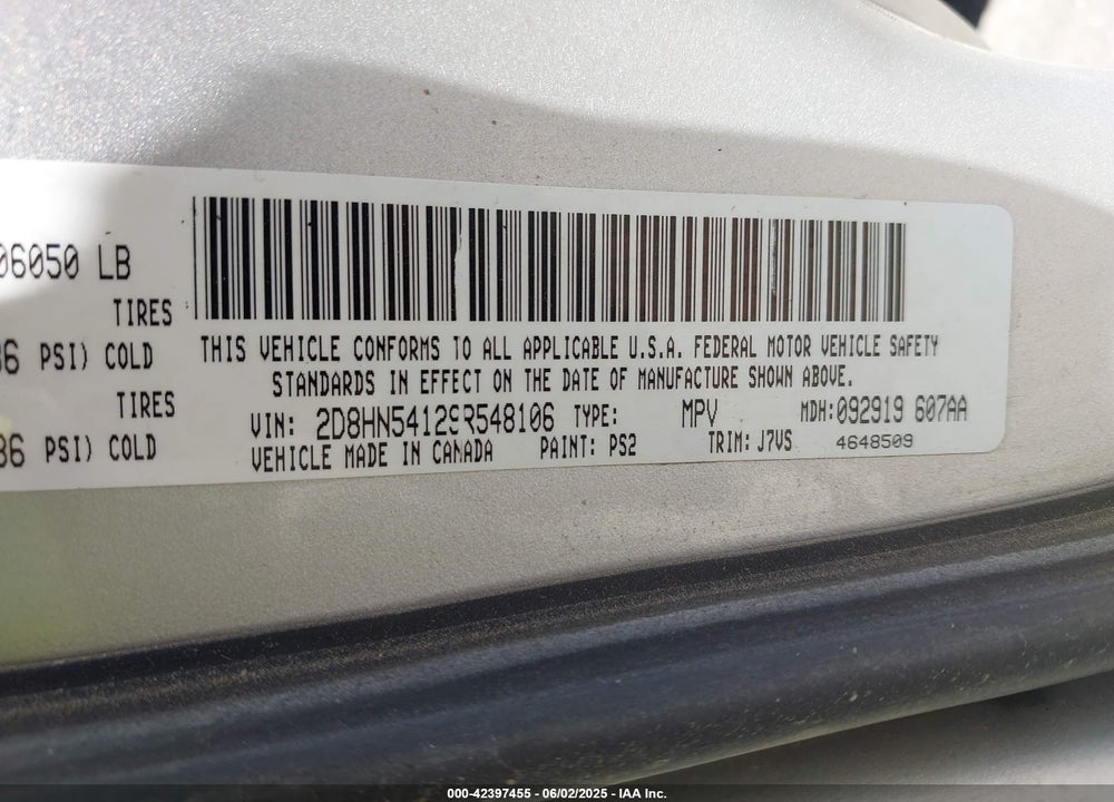 2009 DODGE GRAND CARAVAN SXT VIN: 2D8HN54129R548106