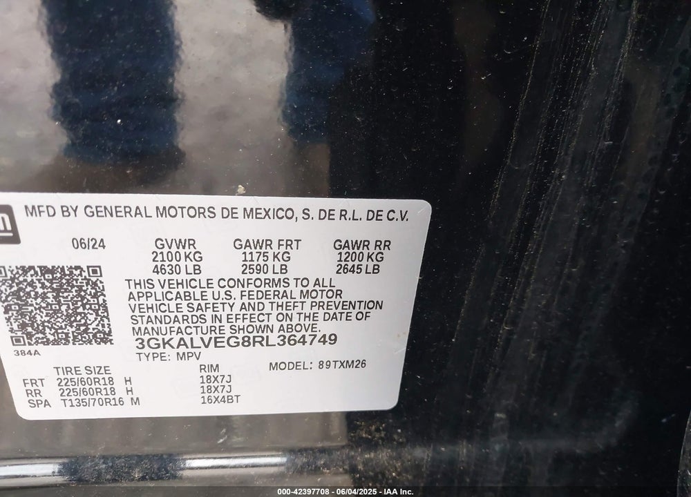 2024 GMC TERRAIN AWD SLT VIN: 3GKALVEG8RL364749
