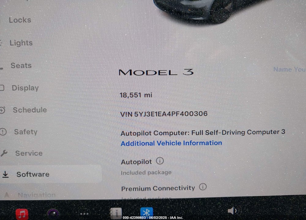 2023 TESLA MODEL 3 VIN: 5YJ3E1EA4PF400306
