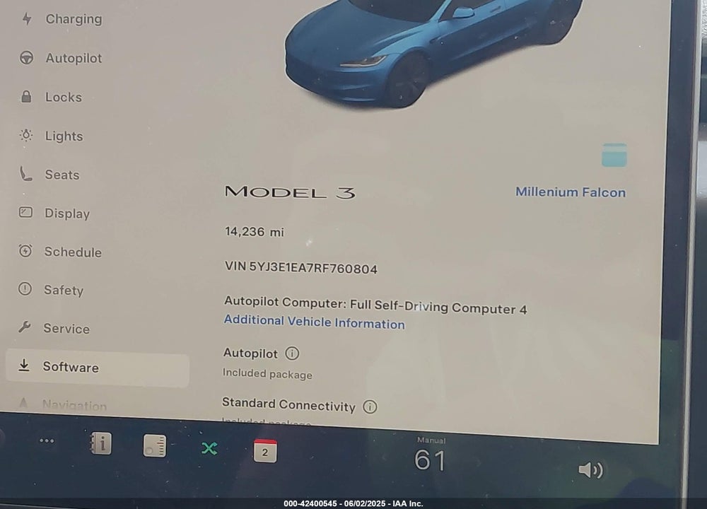 2024 TESLA MODEL 3 VIN: 5YJ3E1EA7RF760804