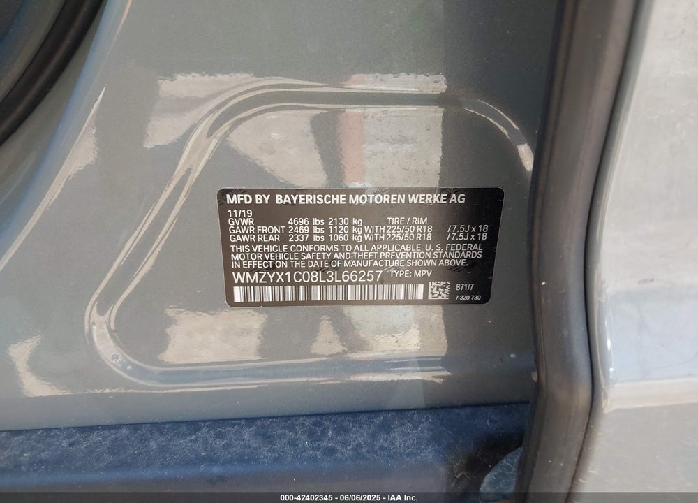 2020 MINI COOPER VIN: WMZYX1C08L3L66257