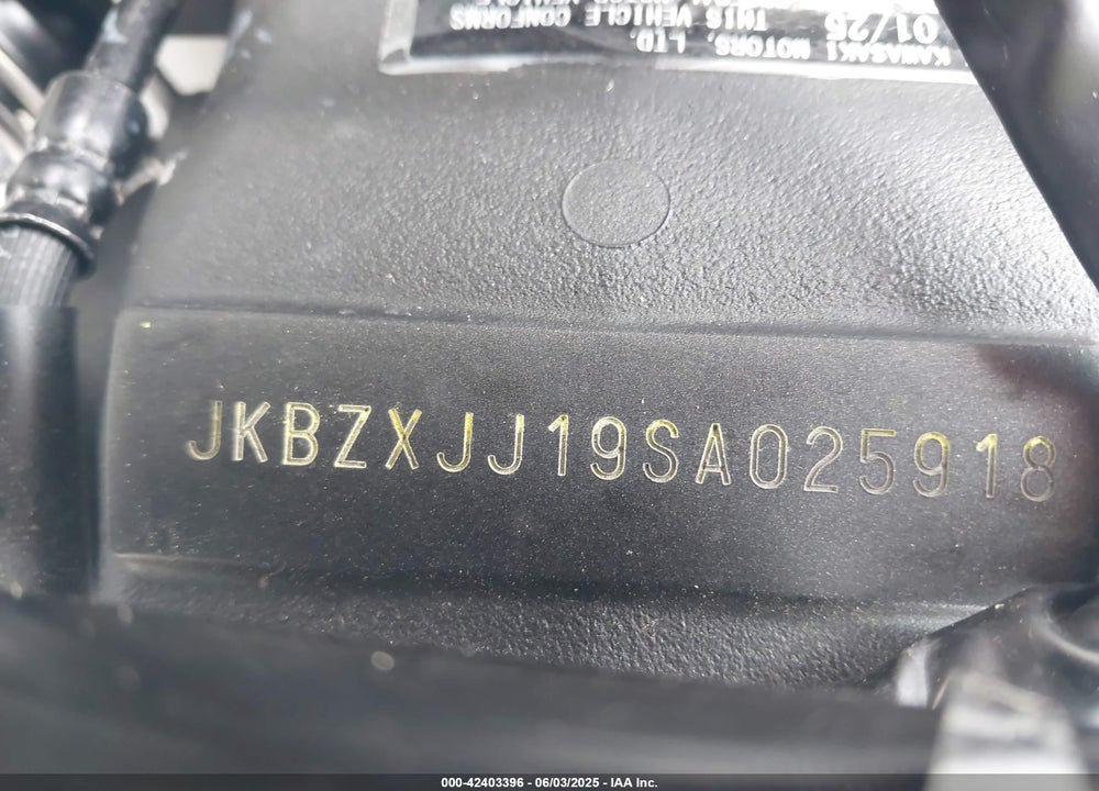 2025 KAWASAKI ZX636 K VIN: JKBZXJJ19SA025918