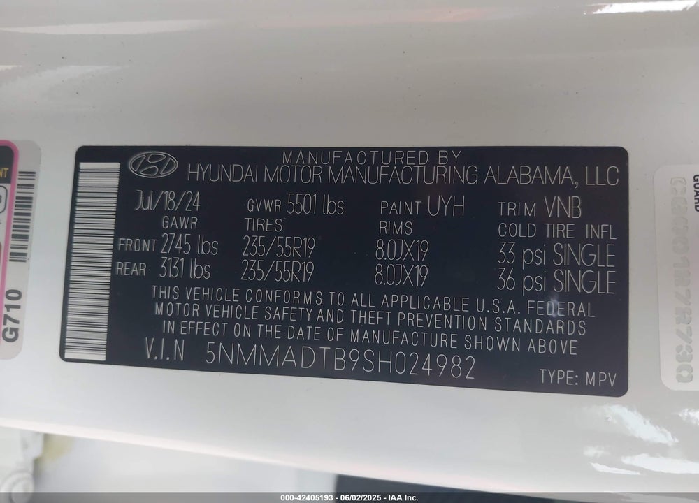 2025 GENESIS GV70 VIN: 5NMMADTB9SH024982