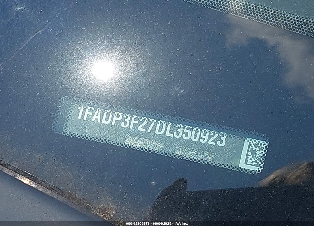 2013 FORD FOCUS SE VIN: 1FADP3F27DL350923
