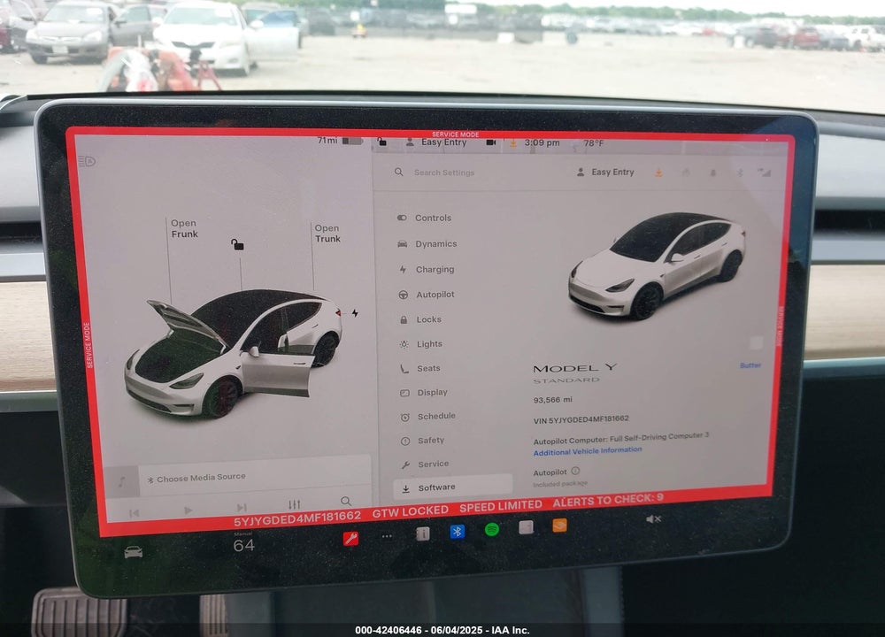 2021 TESLA MODEL Y VIN: 5YJYGDED4MF181662