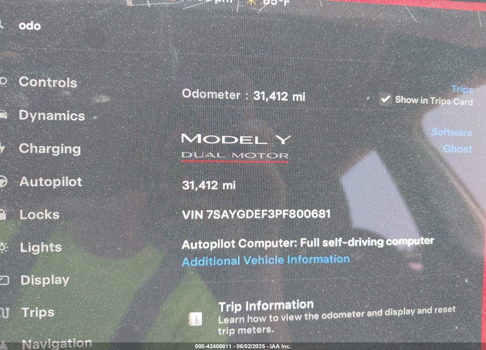 2023 TESLA MODEL Y PERFORMANCE DUAL MOTOR ALL-WHEEL DRIVE VIN: 7SAYGDEF3PF800681