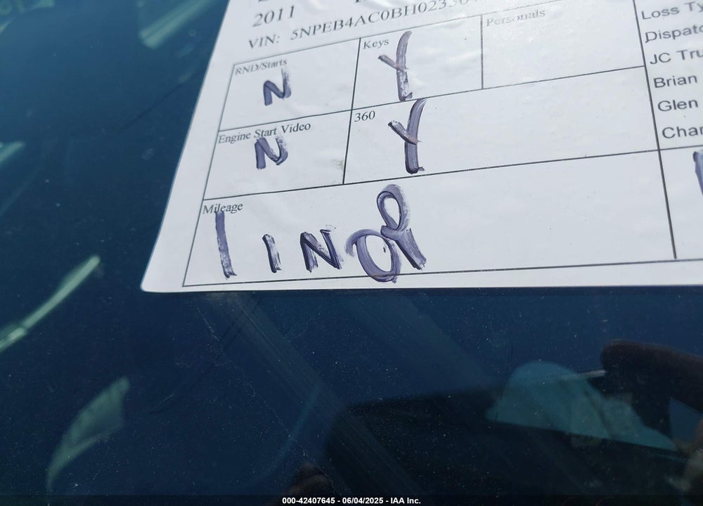 2011 HYUNDAI SONATA VIN: 5NPEB4AC0BH023364