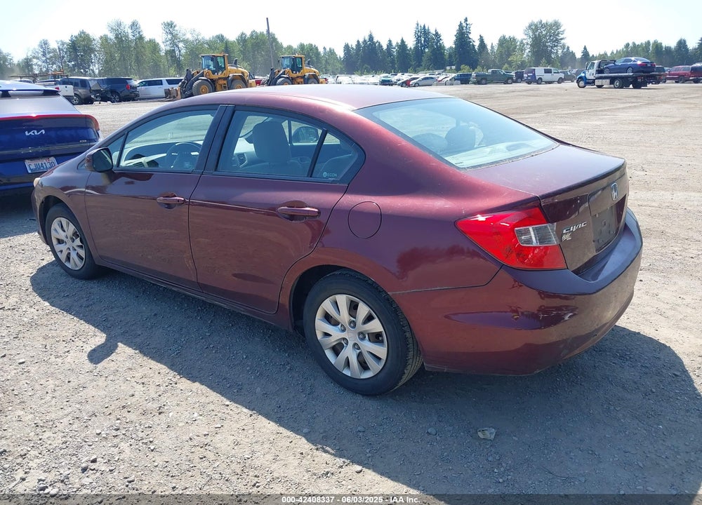 2012 HONDA CIVIC LX VIN: 19XFB2F54CE078246
