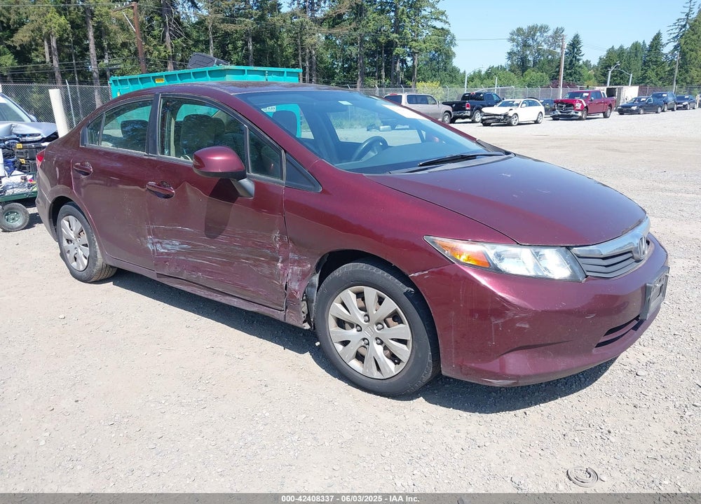 2012 HONDA CIVIC LX VIN: 19XFB2F54CE078246