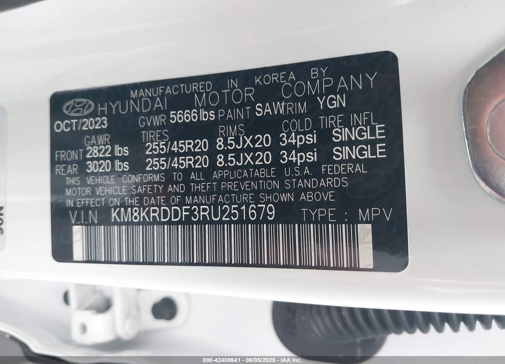 2024 HYUNDAI IONIQ 5 LIMITED VIN: KM8KRDDF3RU251679