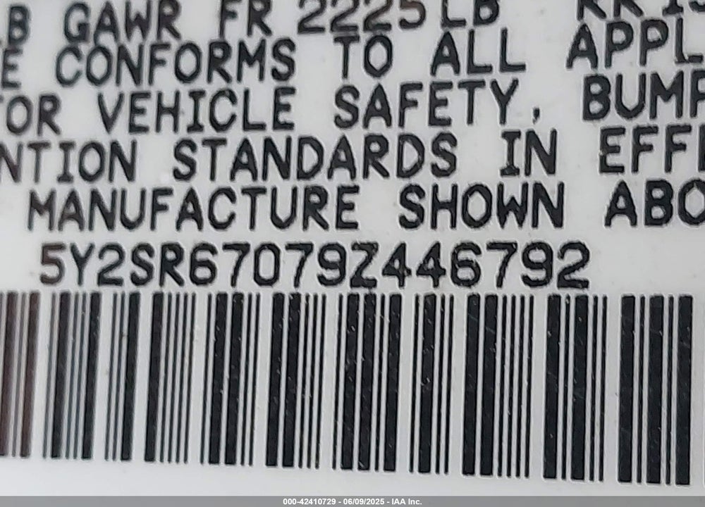 2009 PONTIAC VIBE GT VIN: 5Y2SR67079Z446792