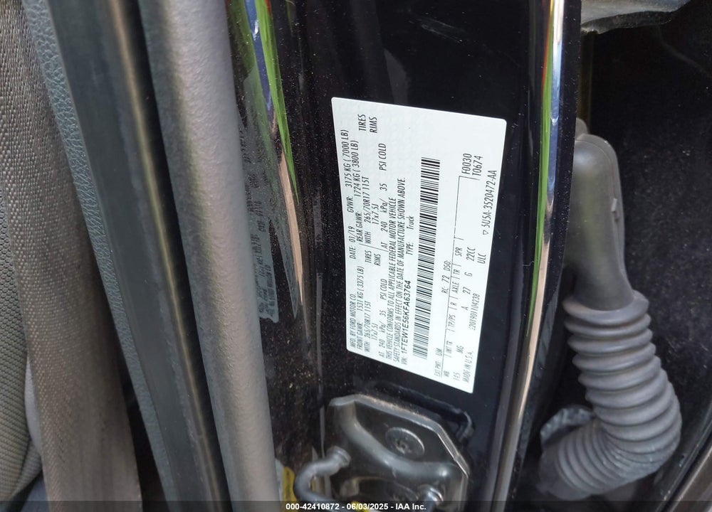 2019 FORD F-150 VIN: 1FTEW1E56KFA63764