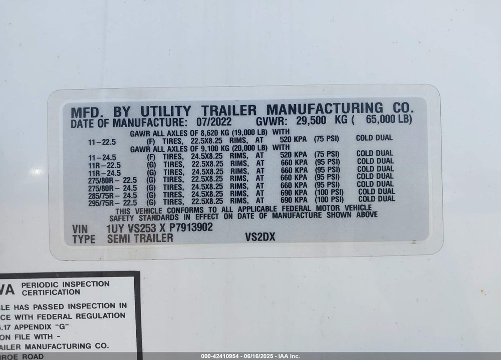 2023 UTILITY TRAILER MFG UNKNOWN VIN: 1UYVS253XP7913902