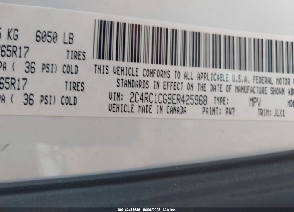 2014 CHRYSLER TOWN & COUNTRY VIN: 2C4RC1CG9ER425968