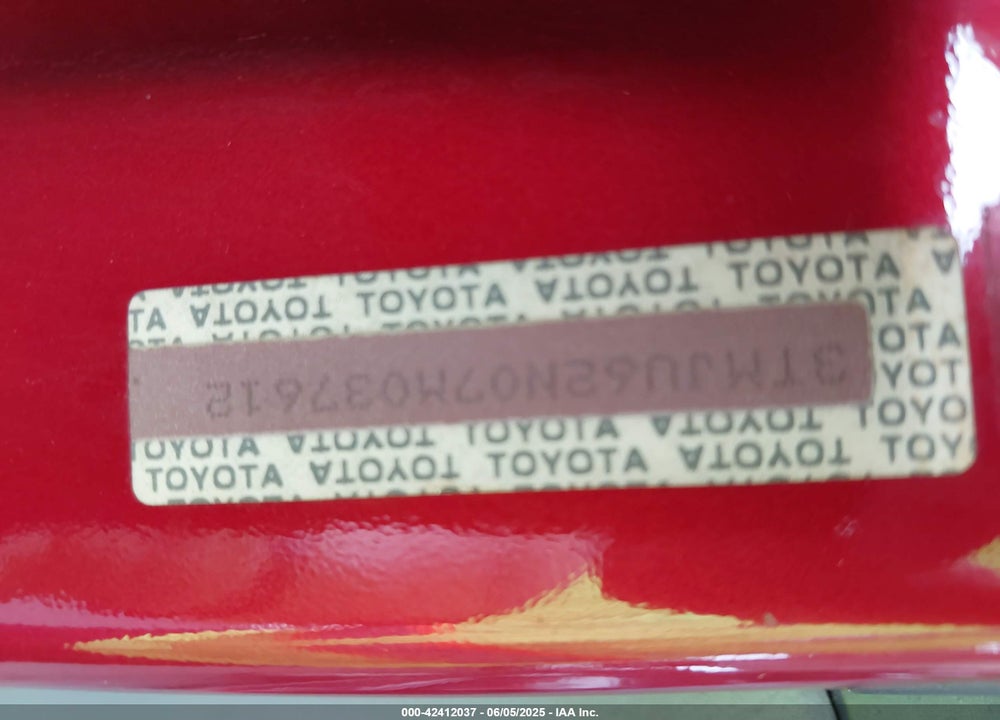 2007 TOYOTA TACOMA PRERUNNER V6 VIN: 3TMJU62N07M037612