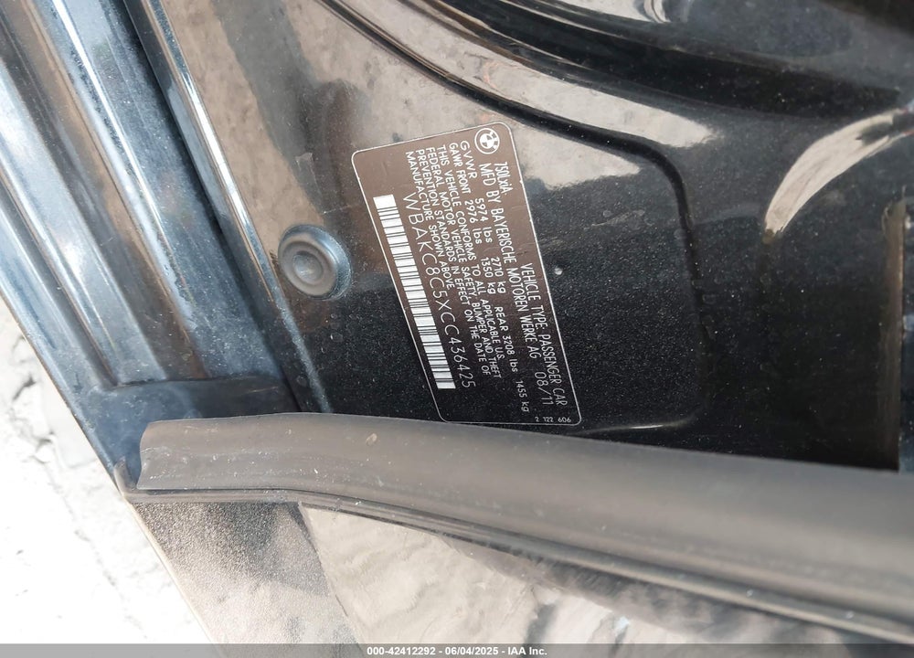 2012 BMW 750LI VIN: WBAKC8C5XCC436425
