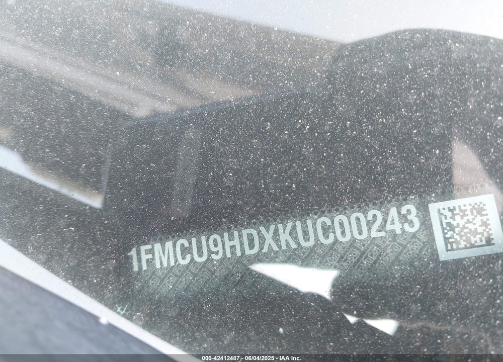 2019 FORD ESCAPE VIN: 1FMCU9HDXKUC00243