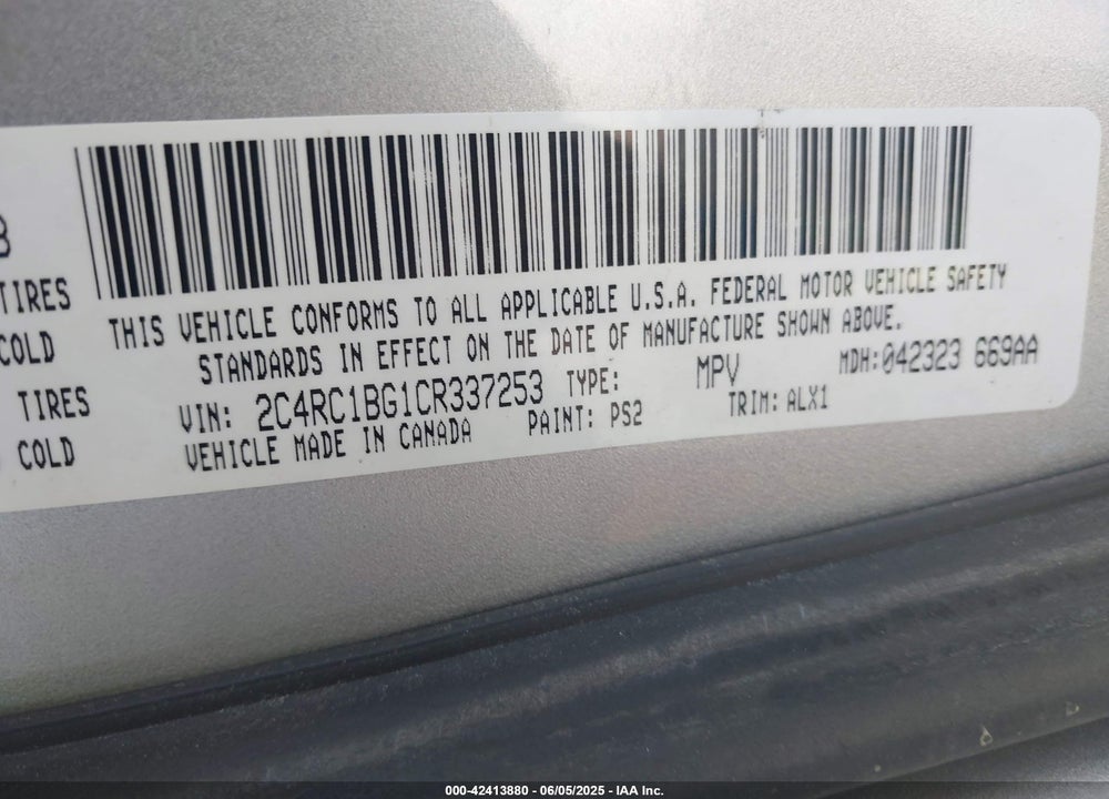 2012 CHRYSLER TOWN & COUNTRY TOURING VIN: 2C4RC1BG1CR337253
