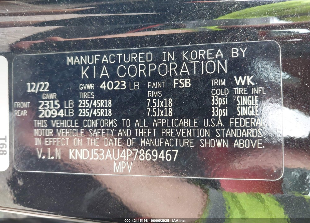 2023 KIA SOUL VIN: KNDJ53AU4P7869467