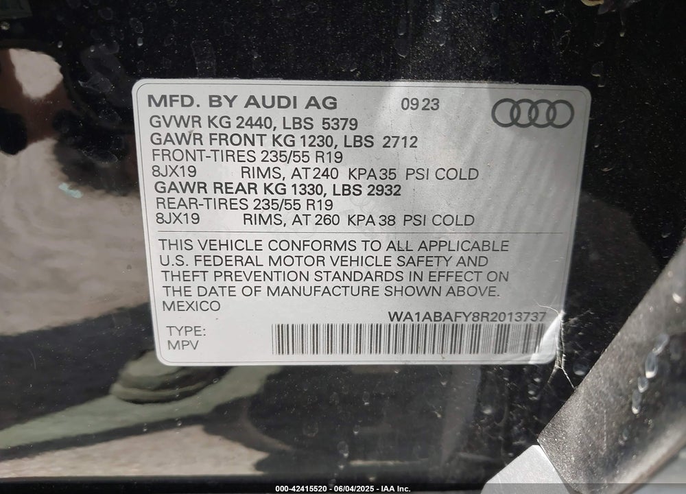2024 AUDI Q5 VIN: WA1ABAFY8R2013737