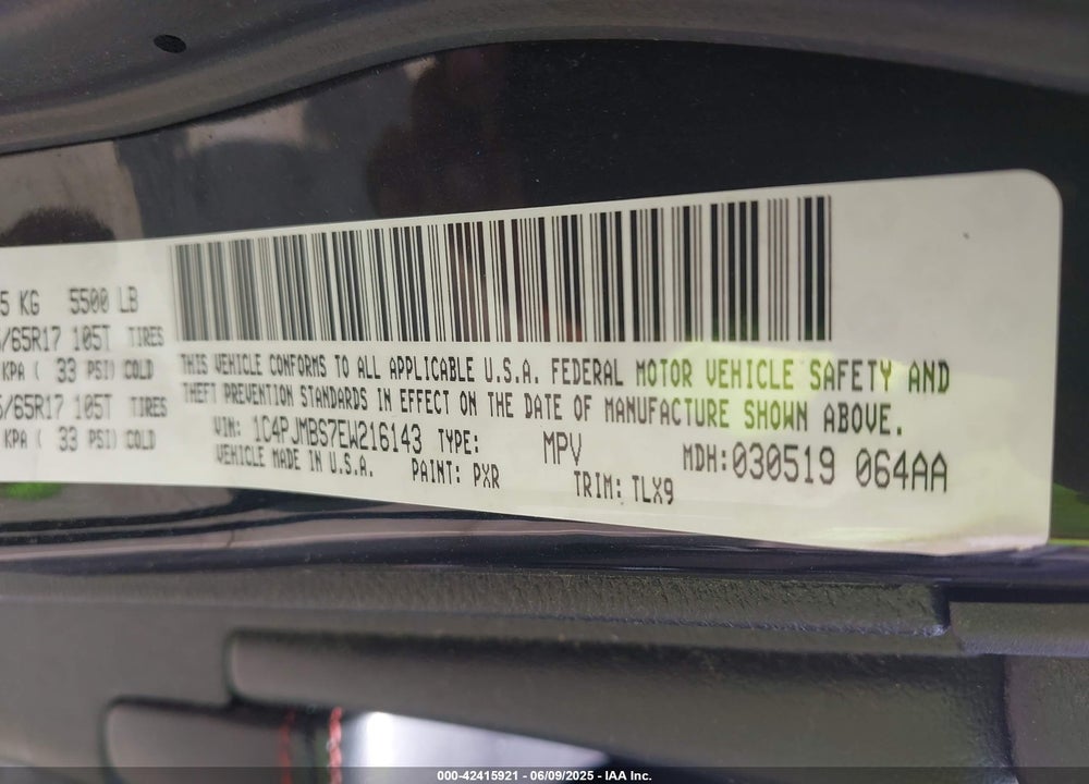 2014 JEEP CHEROKEE VIN: 1C4PJMBS7EW216143