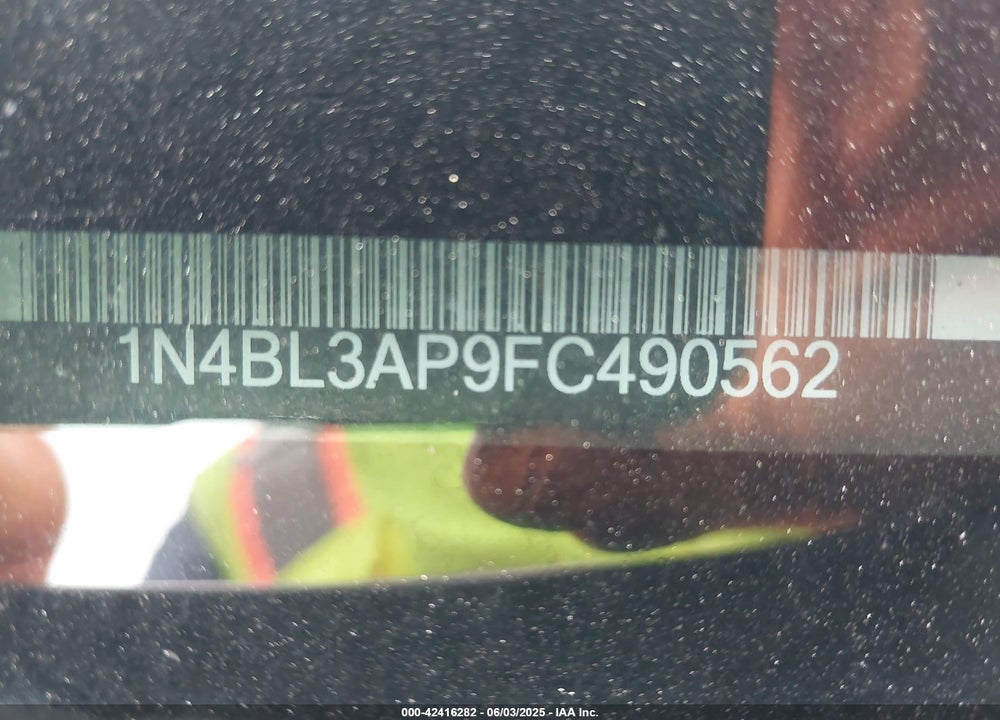 2015 NISSAN ALTIMA 3.5 S/3.5 SL/3.5 SV VIN: 1N4BL3AP9FC490562