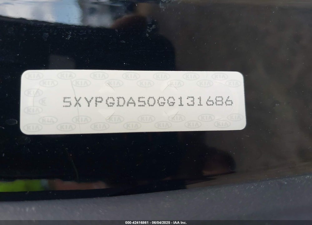 2016 KIA SORENTO VIN: 5XYPGDA50GG131686