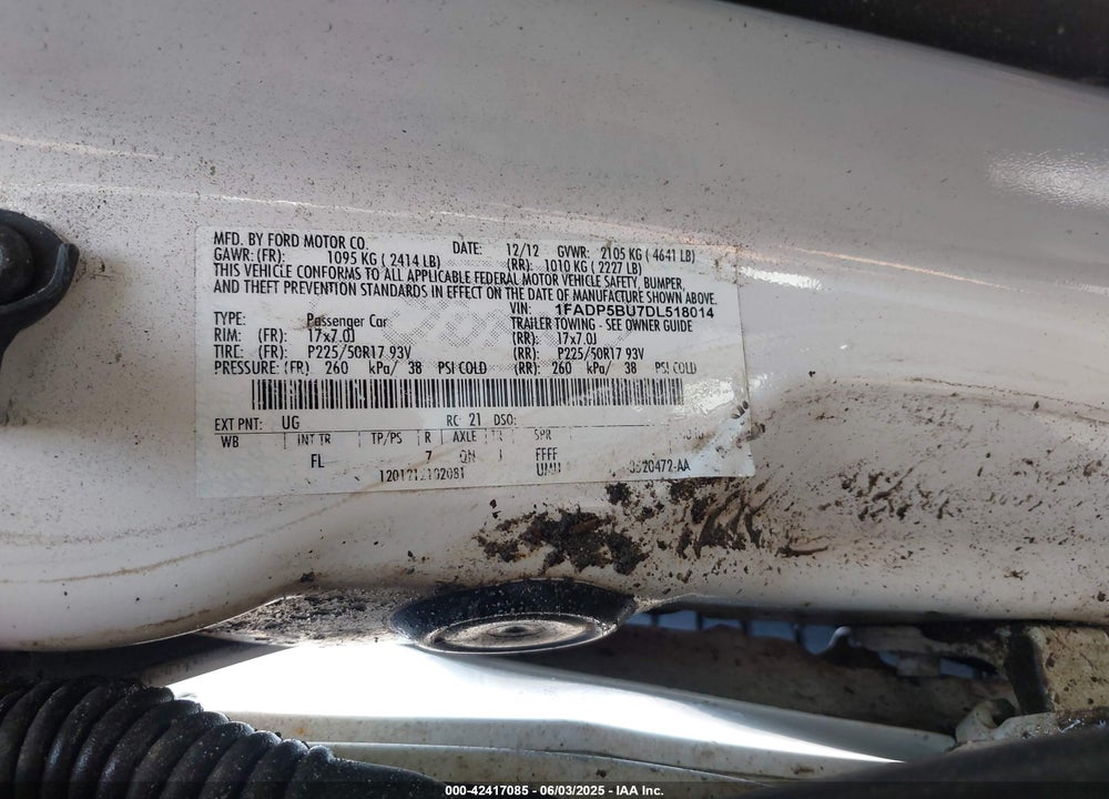 2013 FORD C-MAX HYBRID SEL VIN: 1FADP5BU7DL518014