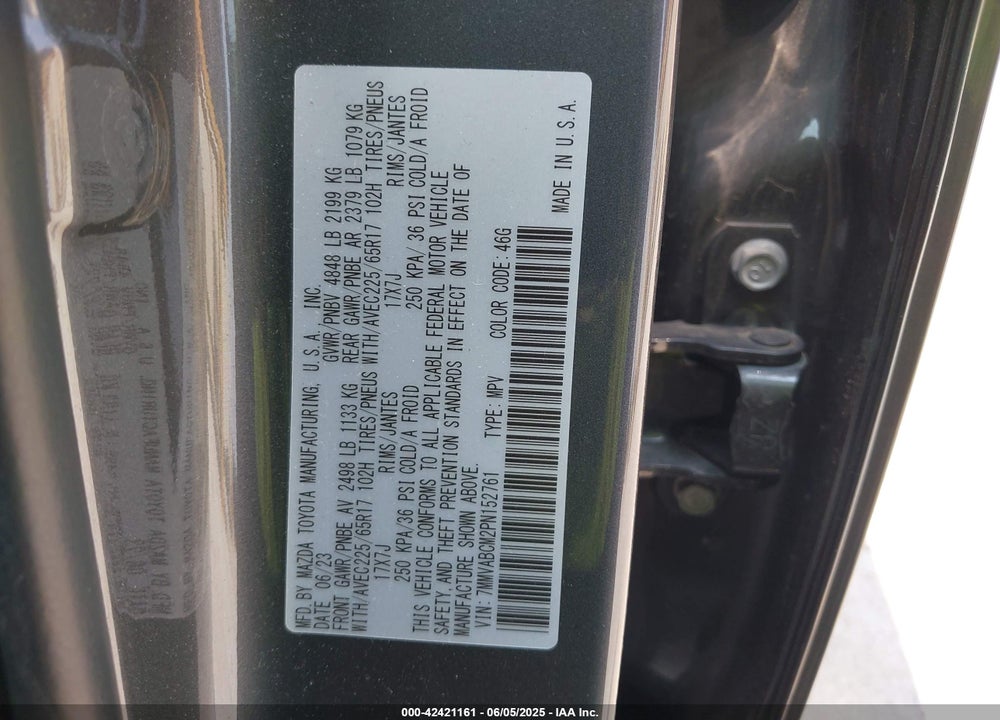 2023 MAZDA CX-50 2.5 S PREFERRED PLUS VIN: 7MMVABCM2PN152761