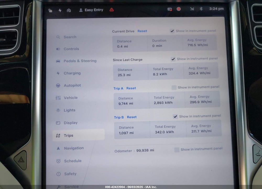 2017 TESLA MODEL S VIN: 5YJSA1E21HF190815