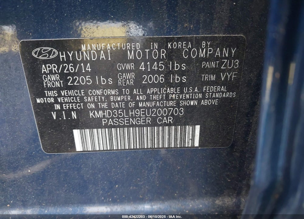 2014 HYUNDAI ELANTRA GT VIN: KMHD35LH9EU200703