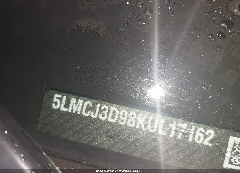 2019 LINCOLN MKC RESERVE VIN: 5LMCJ3D98KUL17162