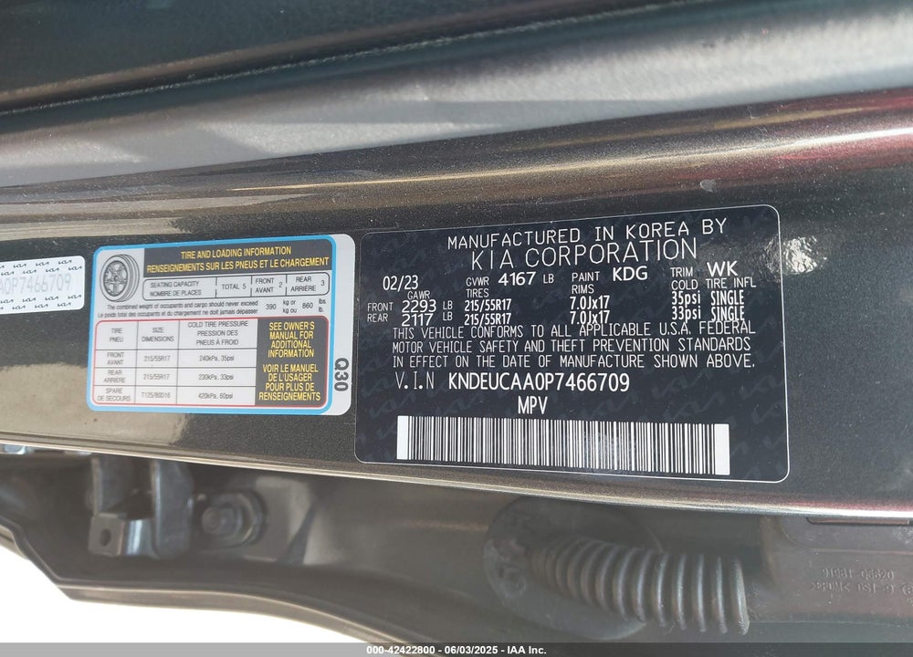 2023 KIA SELTOS S VIN: KNDEUCAA0P7466709