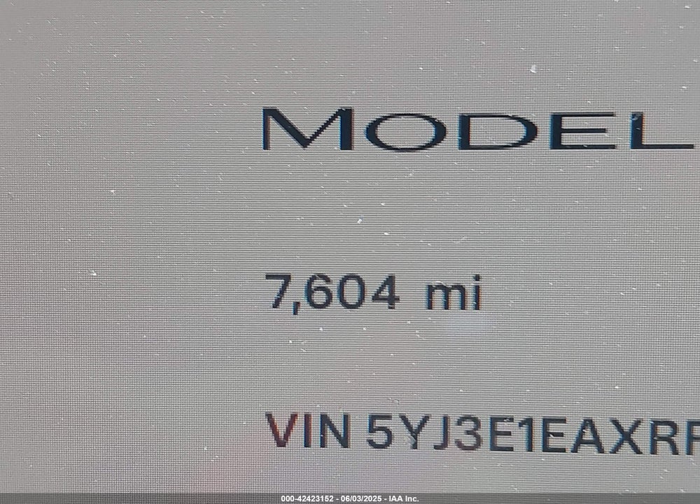 2024 TESLA MODEL 3 LONG RANGE DUAL MOTOR ALL-WHEEL DRIVE/REAR-WHEEL DRIVE VIN: 5YJ3E1EAXRF740594