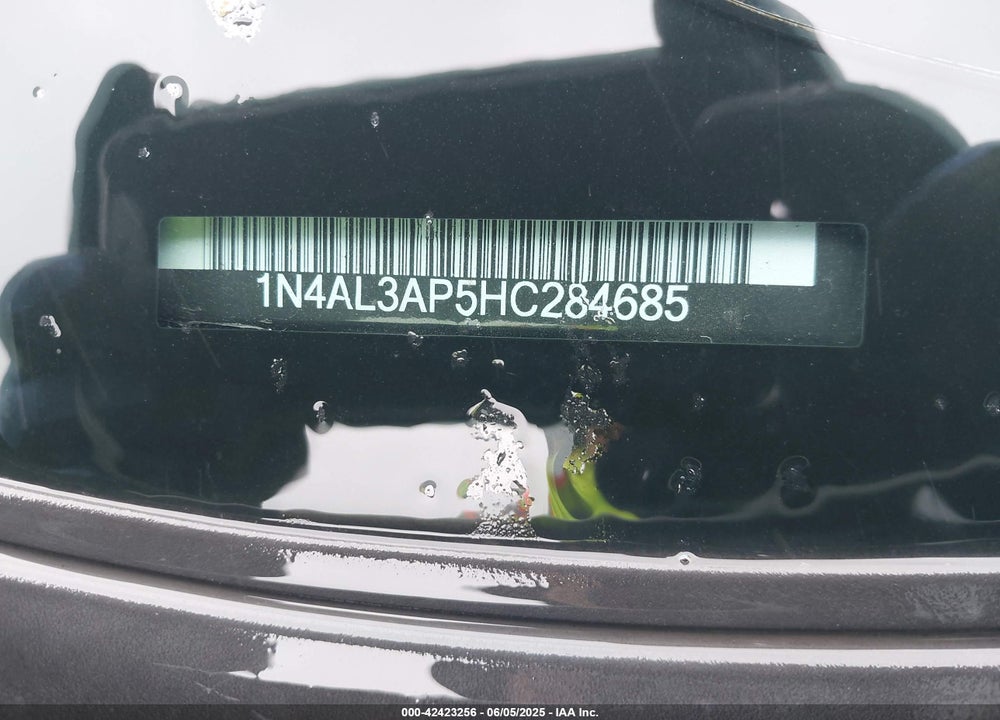 2017 NISSAN ALTIMA VIN: 1N4AL3AP5HC284685