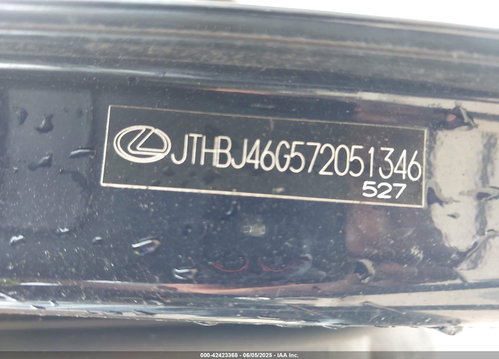 2007 LEXUS ES 350 VIN: JTHBJ46G572051346