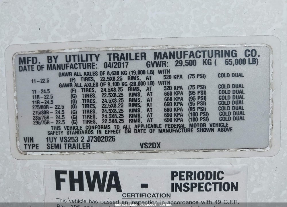 2018 UTILITY TRAILER MFG --- VIN: 1UYVS2532J7302026