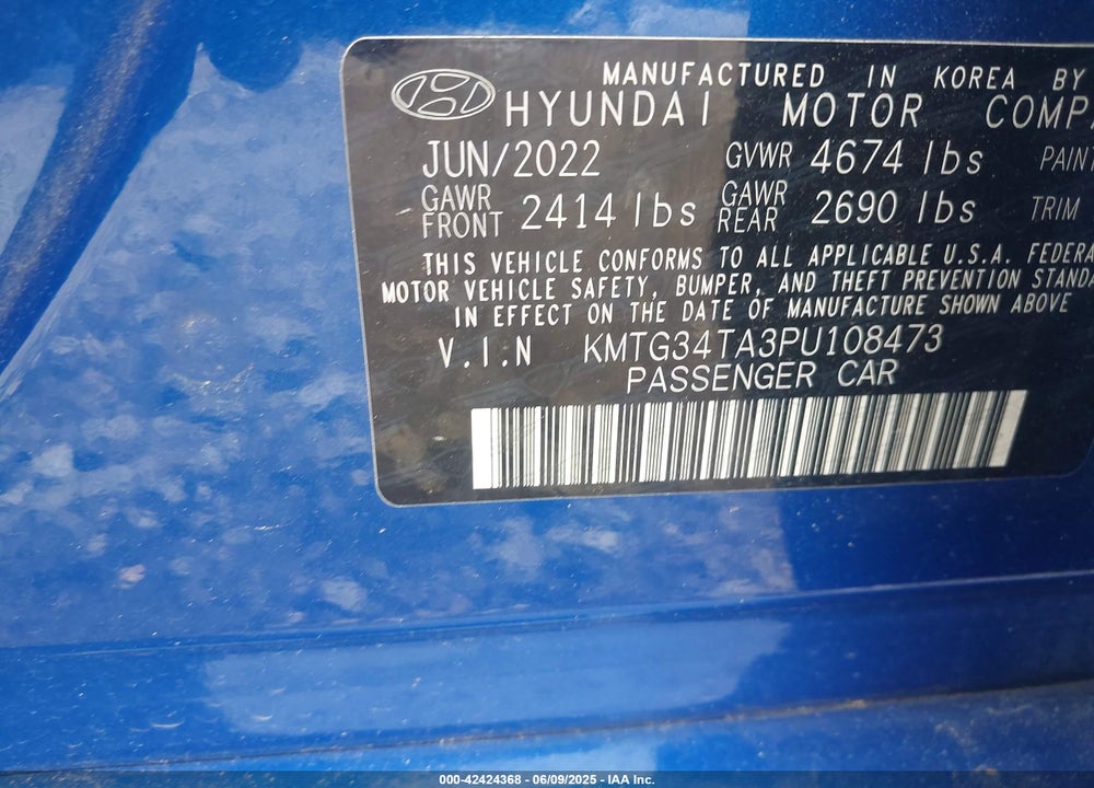 2023 GENESIS G70 VIN: KMTG34TA3PU108473