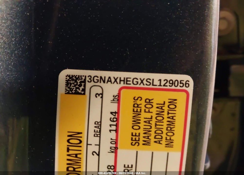 2025 CHEVROLET EQUINOX VIN: 3GNAXHEGXSL129056